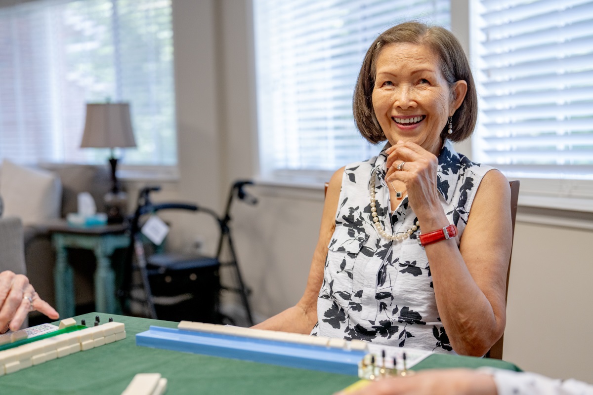 woman playing game with group